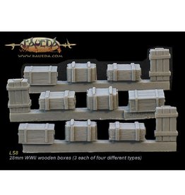 Baueda WWII wooden boxes (28mm)