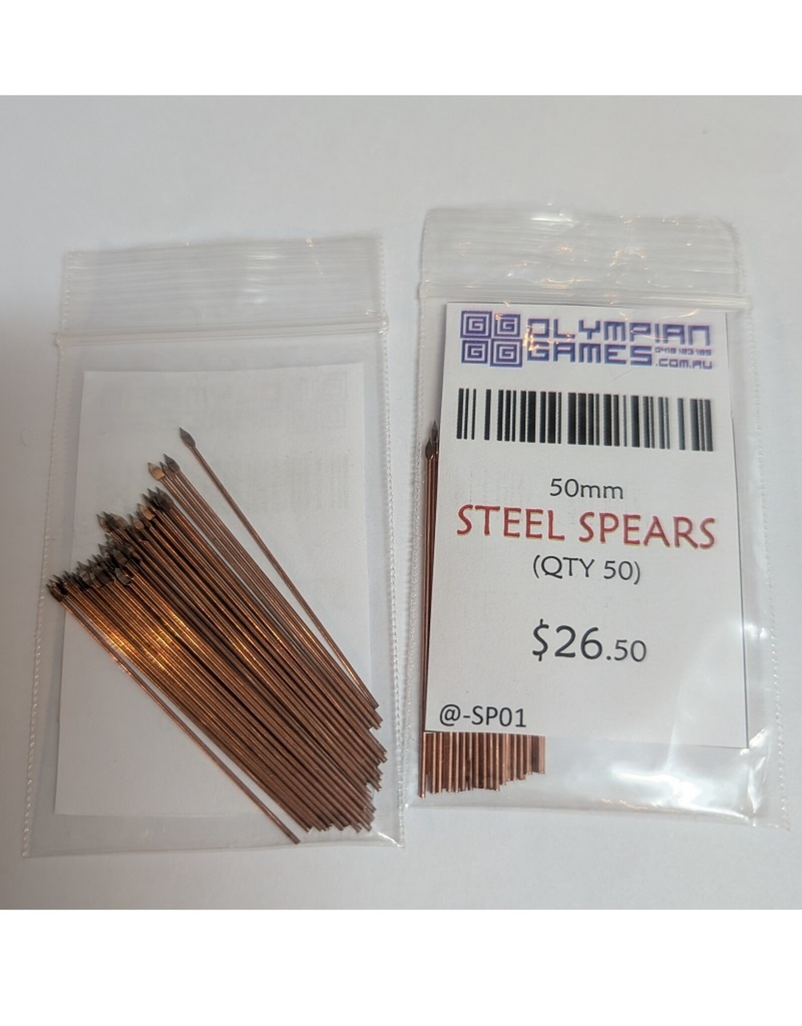 Olympian Games 50mm steel Spears (QTY 50)