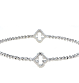 fornash Cut-Out Rope Spade Bangle-silver
