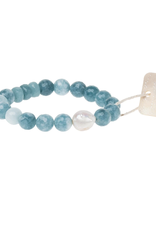 Pearl and Sea Blue Agate bracelet