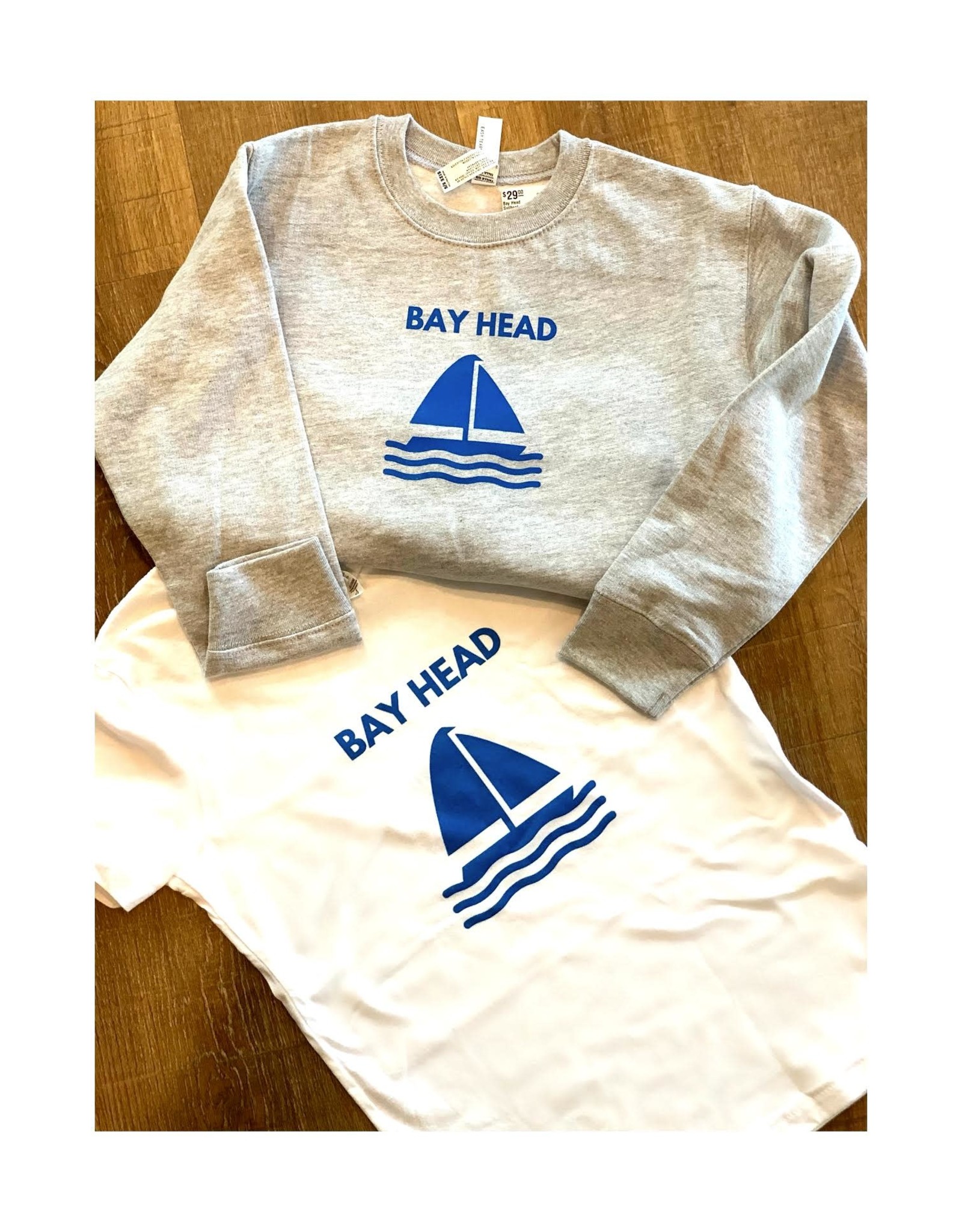 Bella Canvas kids Bay Head s/s white tee shirt sailboat