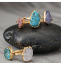 Baizaar Apatite stone  gold plated ring size 6