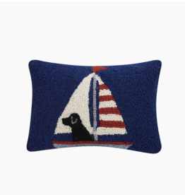 Lab in a Sailboat Hook Pillow
