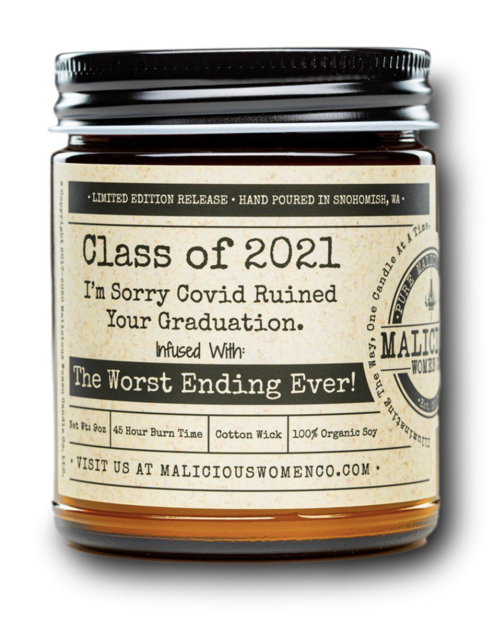 Class of 2021 Sorry Covid Candle
