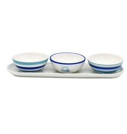 dei Set of 3 Condiment Bowls and Tray