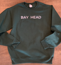 Jerzees Bay Head  Forest Green Sweatshirt with White Stitching