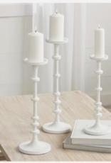 White Candlesticks wood and metal-small