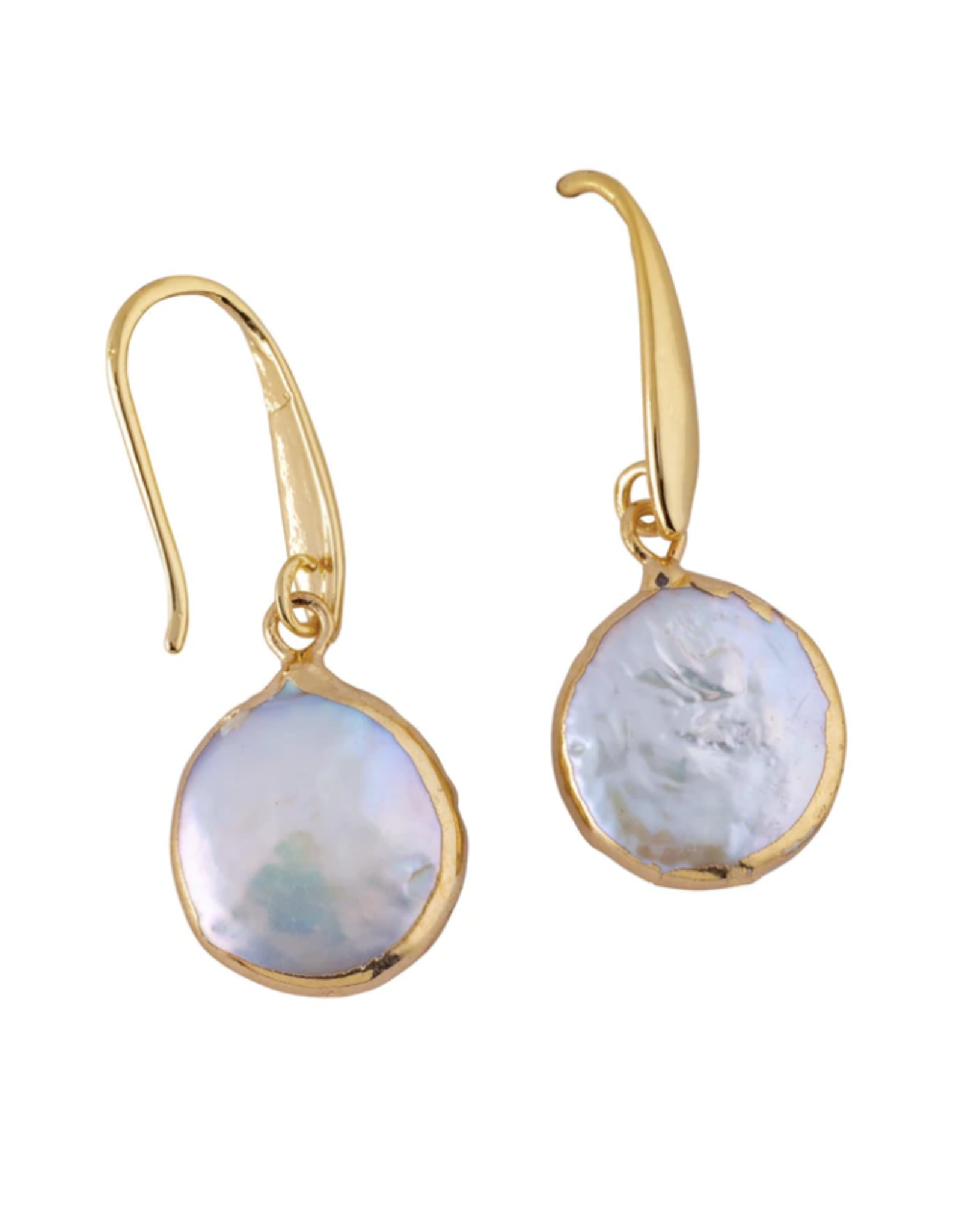 The Beach and Back Ocean Springs Small Coin Pearl Drop Earrings