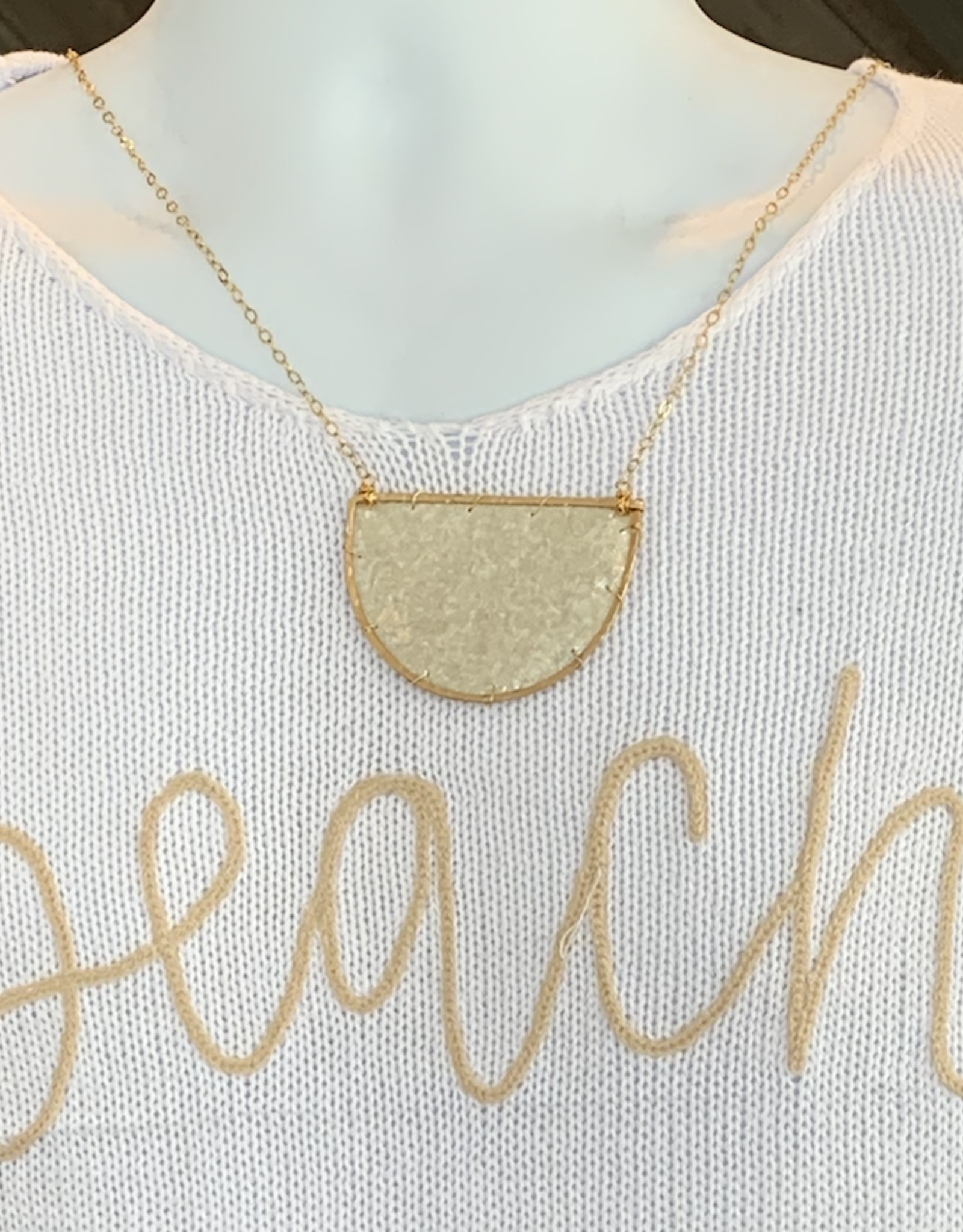 mother of pearl 14k gold filled necklace
