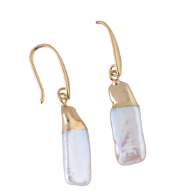 The Beach and Back Ocean Springs Rectangular Pearl Drop Earrings