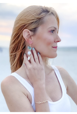 The Beach and Back Ocean Springs Triple Abalone and Coin Pearl Linear Earrings