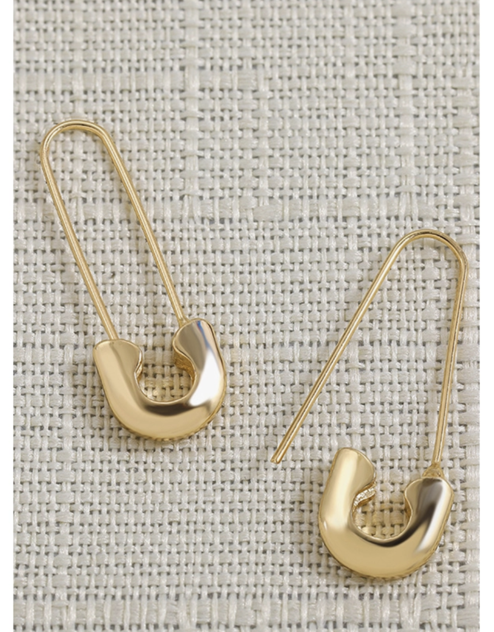 ESLEY Stylish Paper Clip Gold Earrings