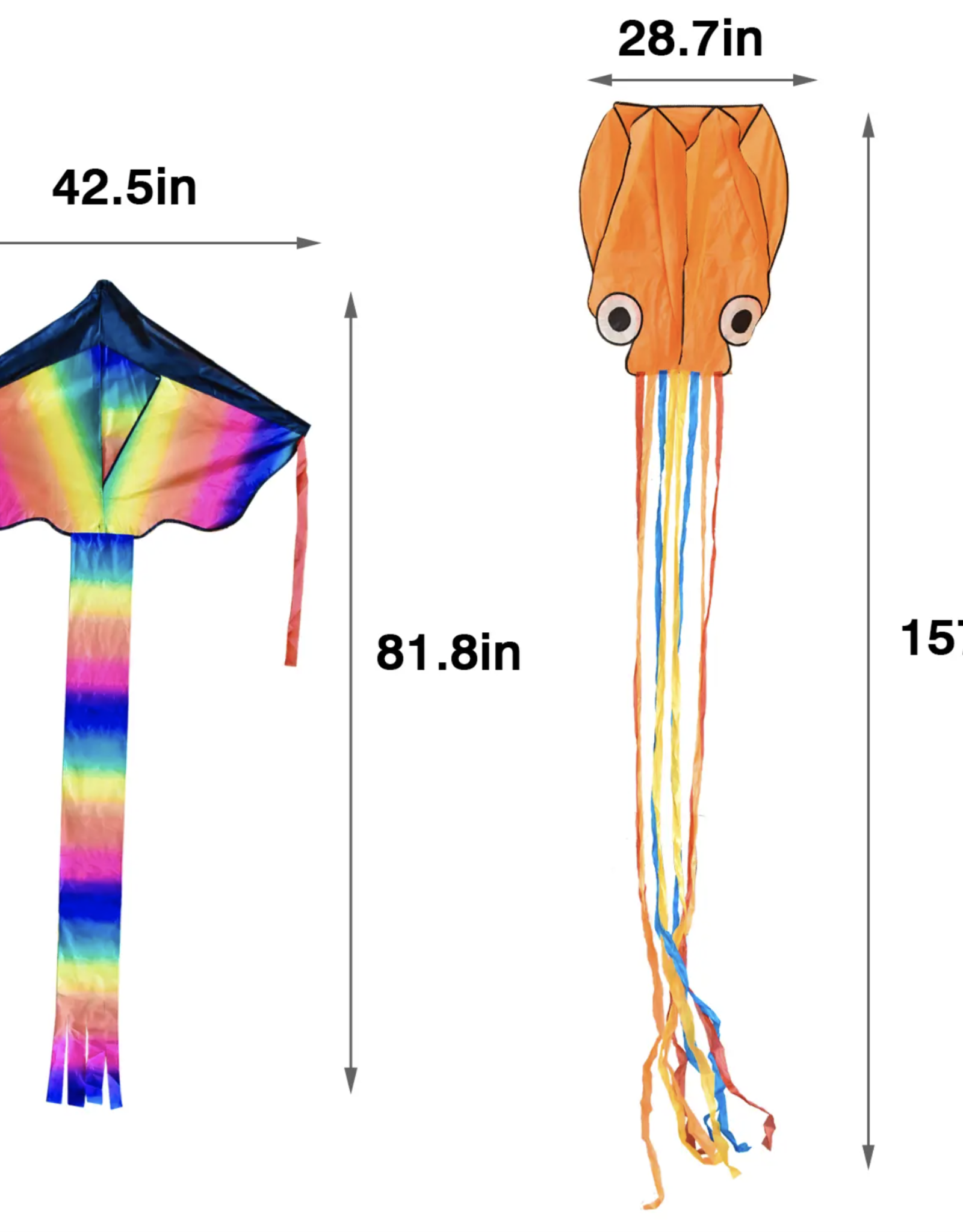 Fun Little Toys Orange Octopus & Rainbow Kites