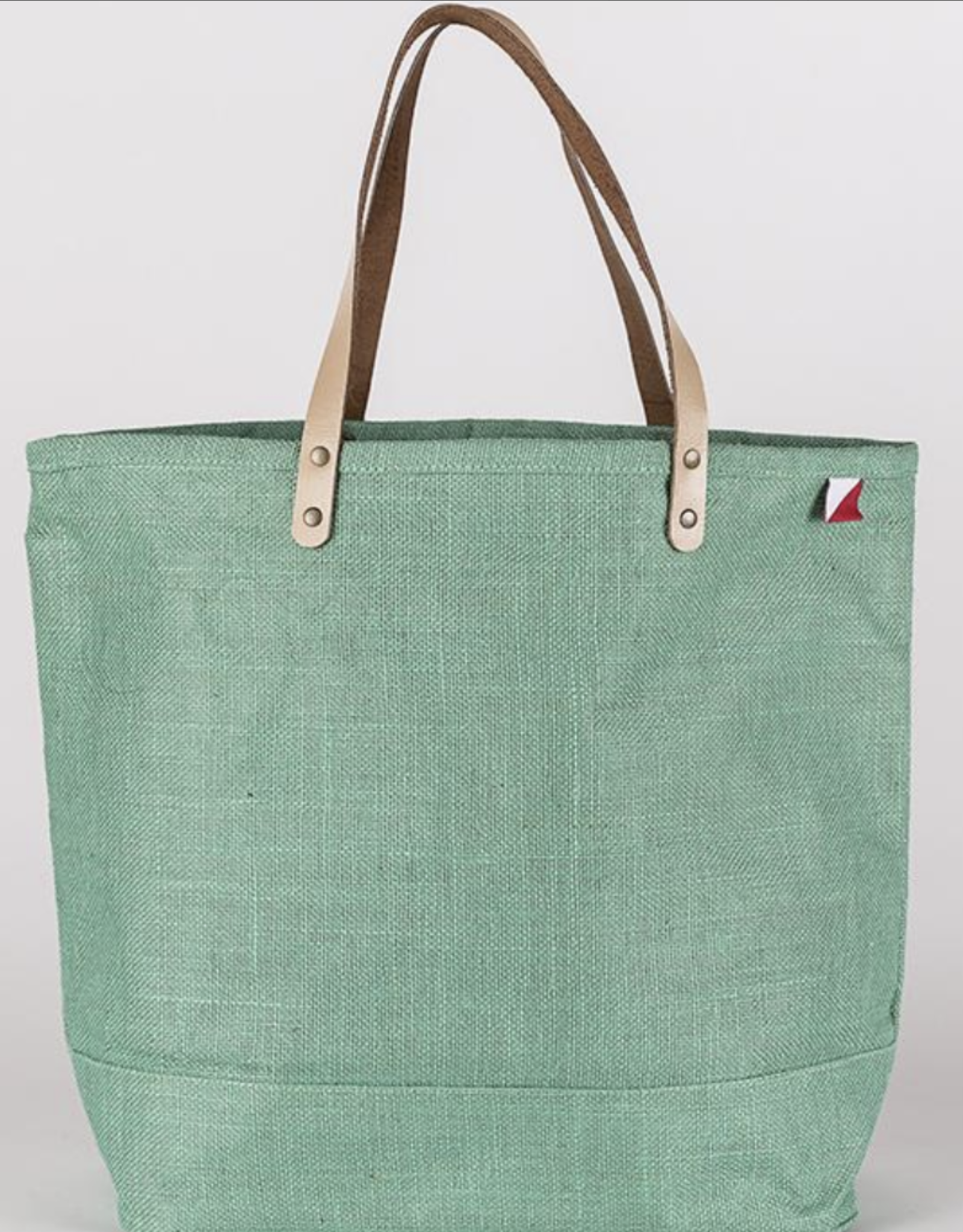 ShoreBags Big Jute Colored Tote Bag- Light Green