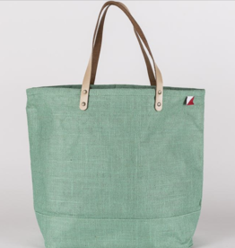 ShoreBags Big Jute Colored Tote Bag- Light Green