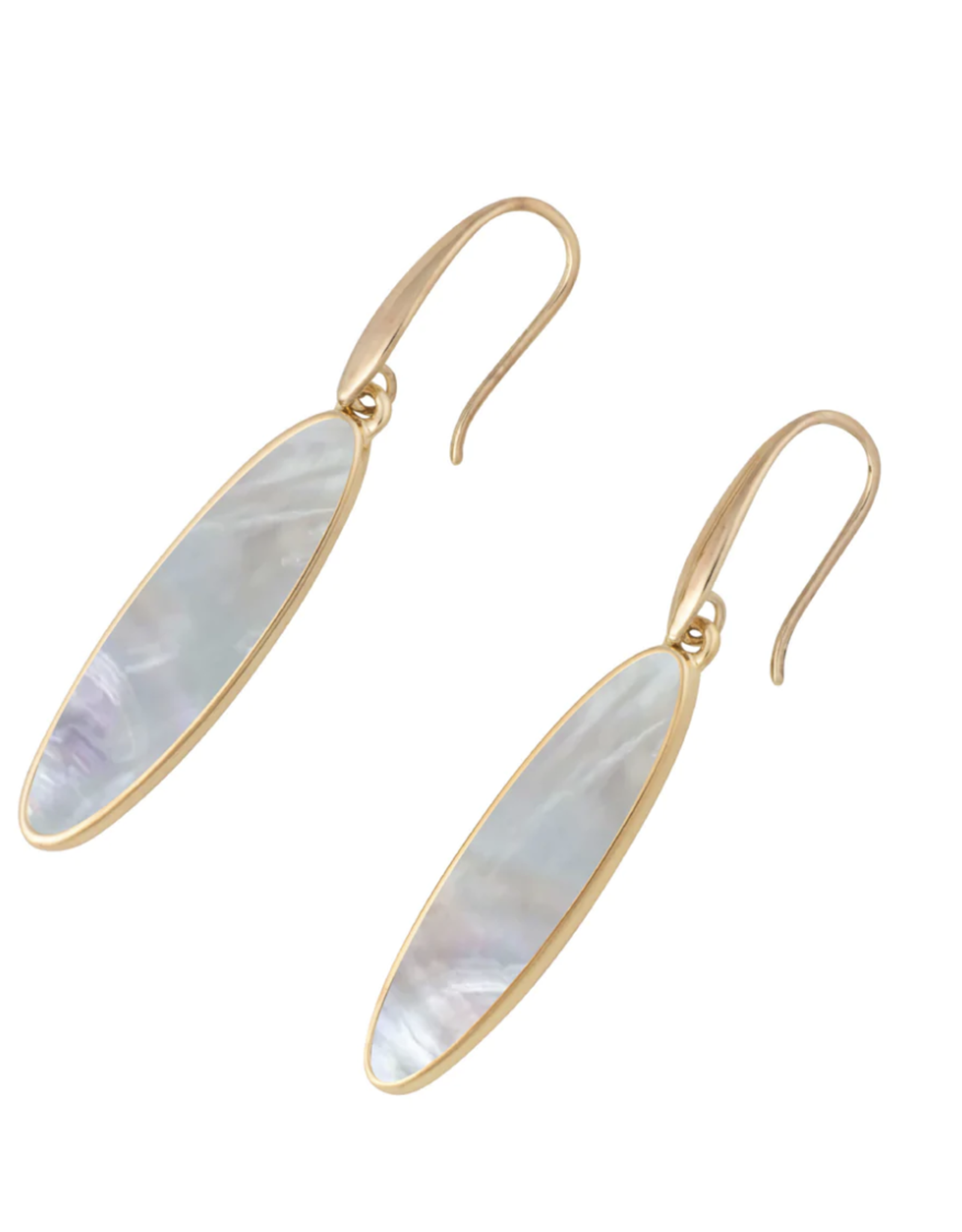 The Beach and Back Lavalette Long Board Mother of Pearl Earrings