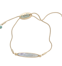 The Beach and Back Lavallette Long Board Mother of Pearl Slider Bracelet