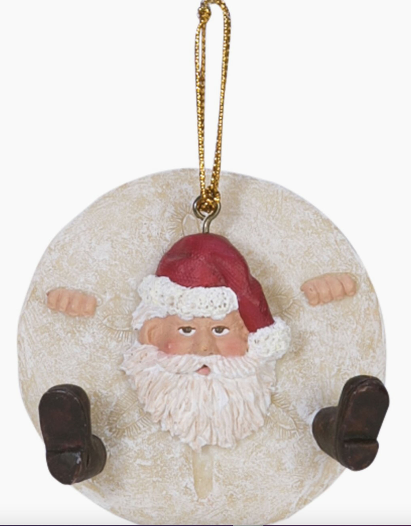 Beachcombers Sand Dollar Santa Ornament