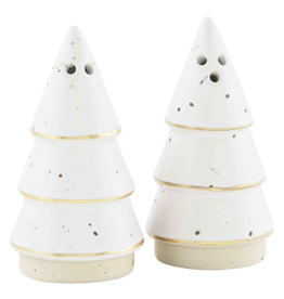 Mud Pie Gold Stoneware Tree Salt and Pepper Set