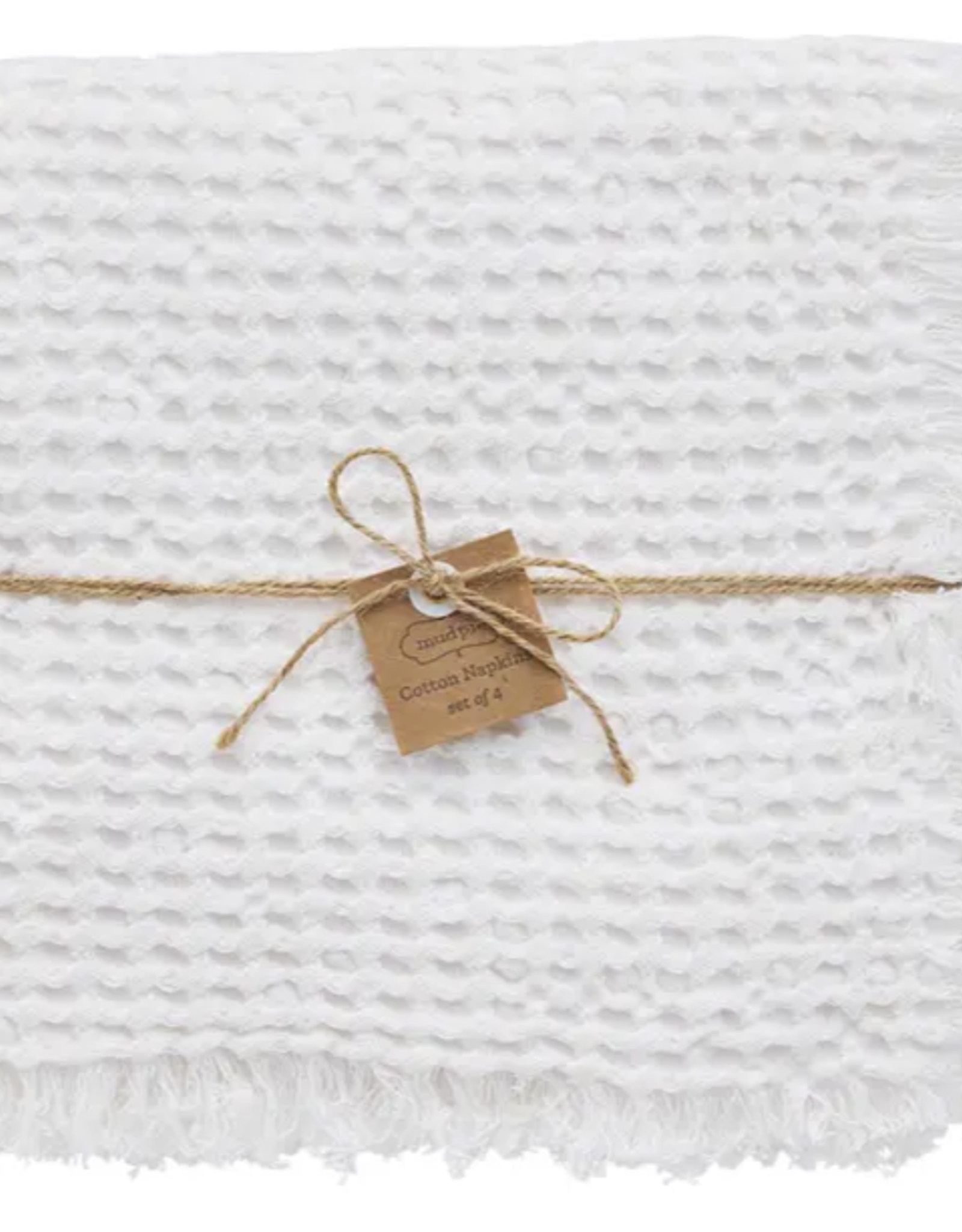 Mud Pie White Waffle Weave Napkin Set of 4