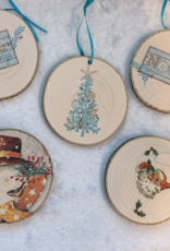 Pati Hellmers Christmas Decoupaged Wood Ornament