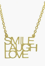 LUCKY FEATHER Smile,Laugh,Love Necklace