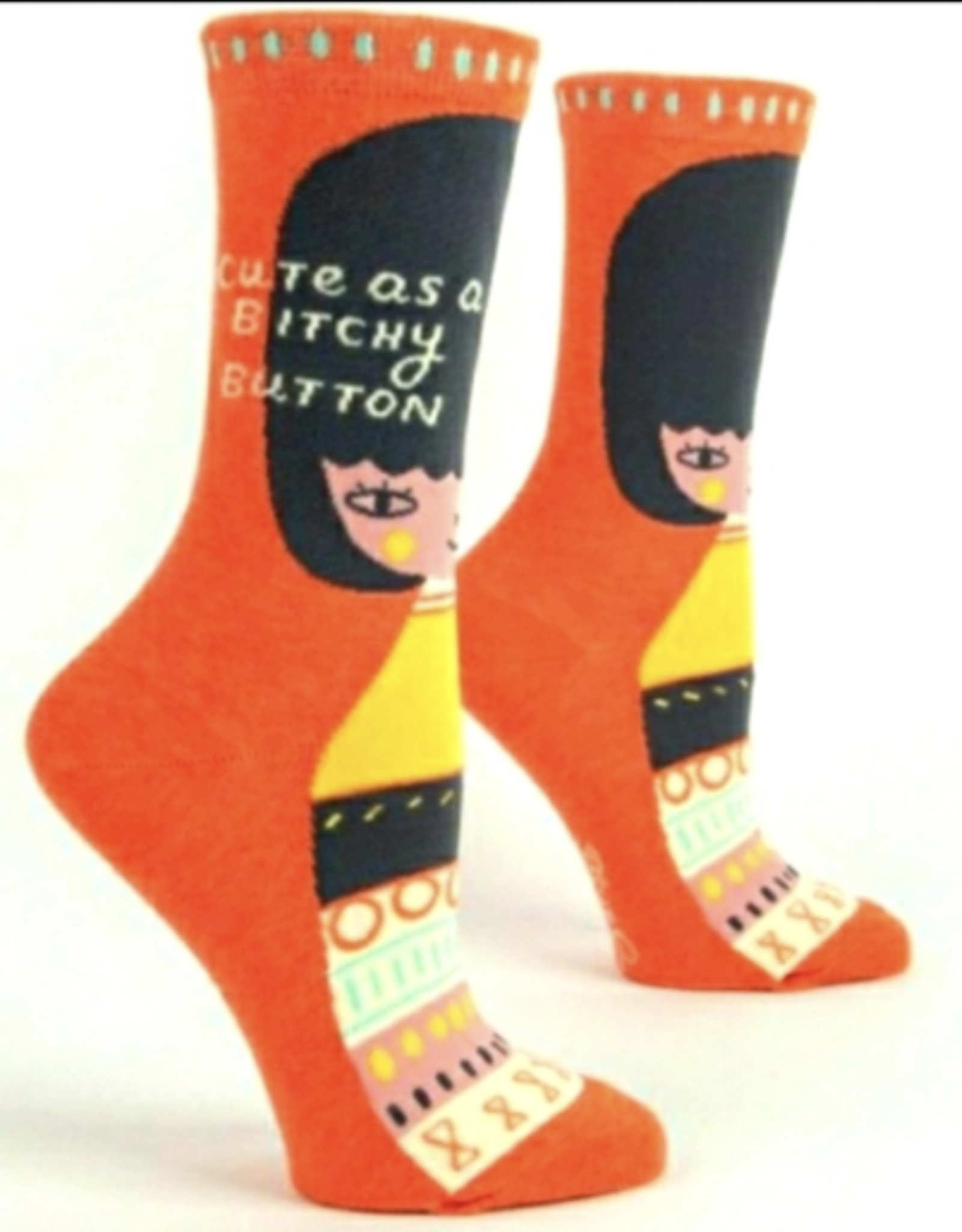 Cute As A Bitchy Button Crew Socks