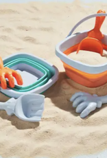 Mud Pie Orange Collapsible Sand Bucket Set