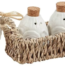 Speckle Salt and Pepper Shakers with Caddy