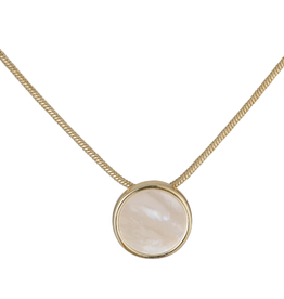 The Beach and Back Dana Point Circle Mother of Pearl Necklace