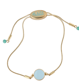 The Beach and Back Dana Point Circle Aqua Slider Bracelet