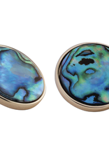 The Beach and Back Dana Point Circle Abalone Shell Post Earrings