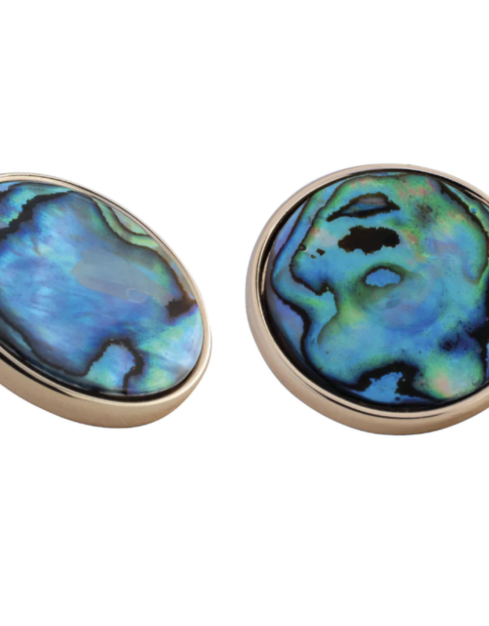 The Beach and Back Dana Point Circle Abalone Shell Post Earrings