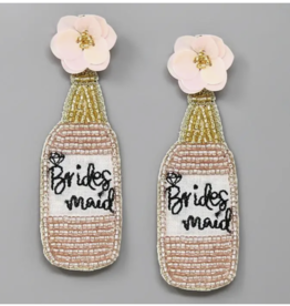 OBX Prep Bridesmaid Champagne Seed Beaded Drop Earrings