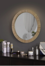 Quickway Imports Rattan Round Wall Mirror