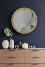 Quickway Imports Rattan Round Wall Mirror