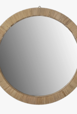 Quickway Imports Rattan Round Wall Mirror