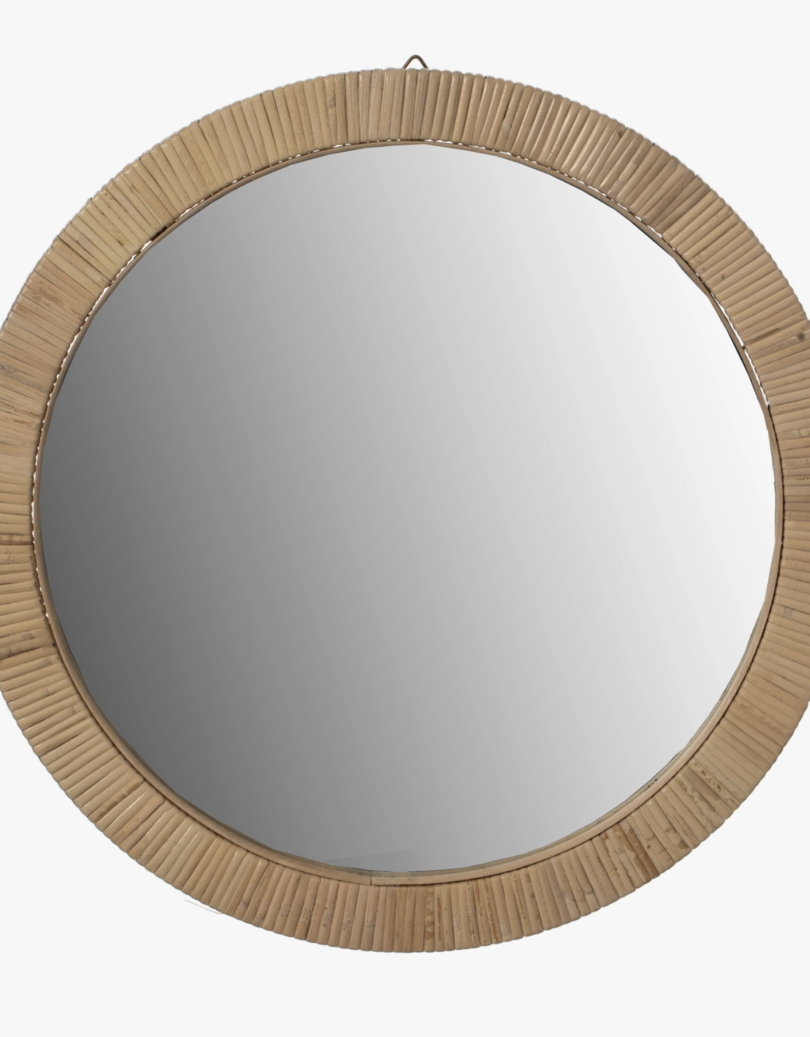 Quickway Imports Rattan Round Wall Mirror