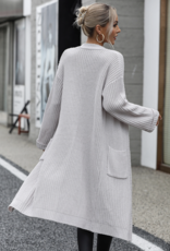 ePretty Gray Long Knit Cardigan