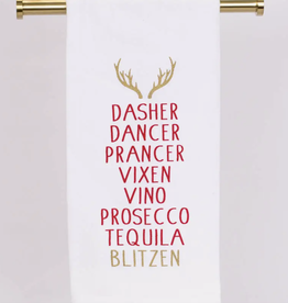 The Royal Standard Blitzen Christmas Hand Towel White/Red/Gold 20x28