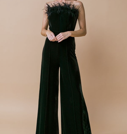 Flying Tomato Black Velvet Jumpsuit