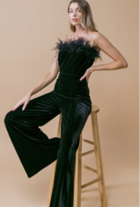 Flying Tomato Black Velvet Jumpsuit