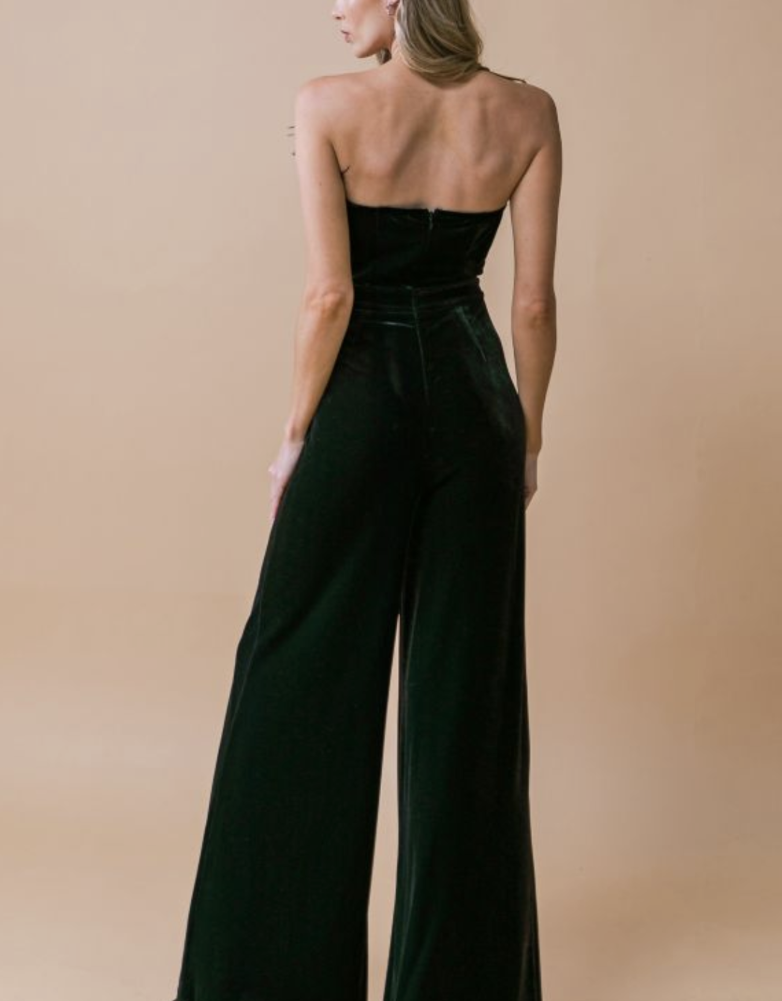 Flying Tomato Black Velvet Jumpsuit