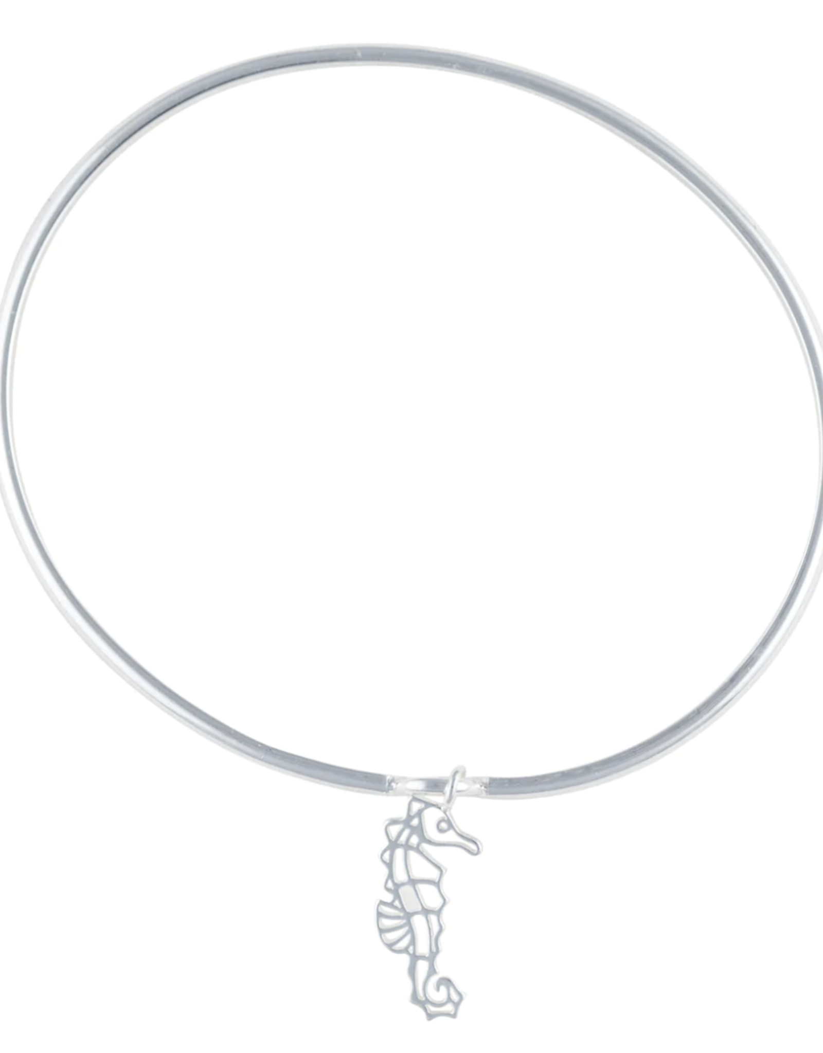 The Beach and Back Mattapoisett Seahorse Bangle Silver