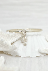 The Beach and Back Mattapoisett Seahorse and Pearl Bangle Gold