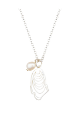 The Beach and Back Narragansett Pearl and Oyster Necklace Silver