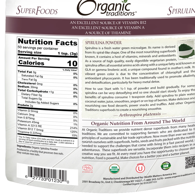 Organic Traditions Spiruline