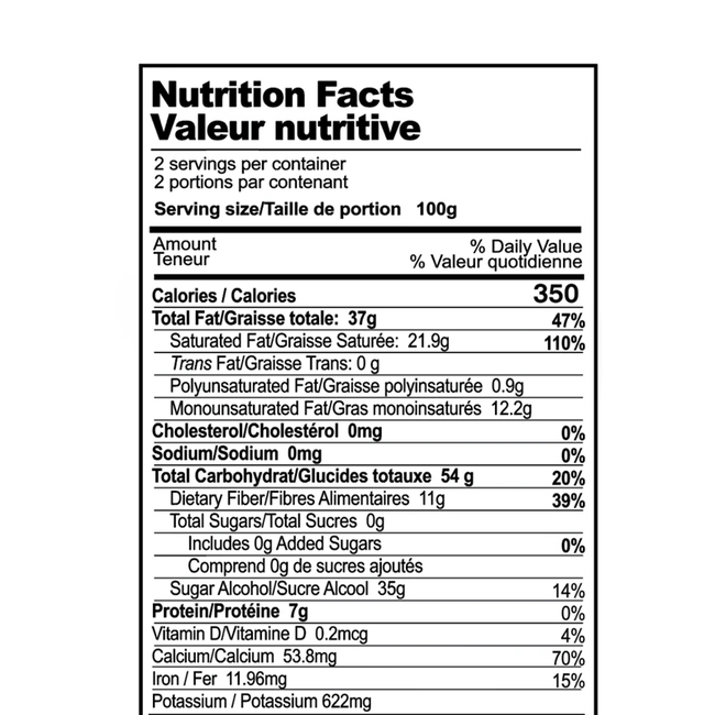 Unsweetened chocolate chips 200g