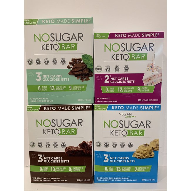 NO SUGAR Barres Boîte (plusieurs saveurs) 4x40g