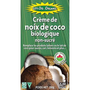 LET’S DO ORGANIC Crème de Noix de Coco Biologique Non-Sucré 200g